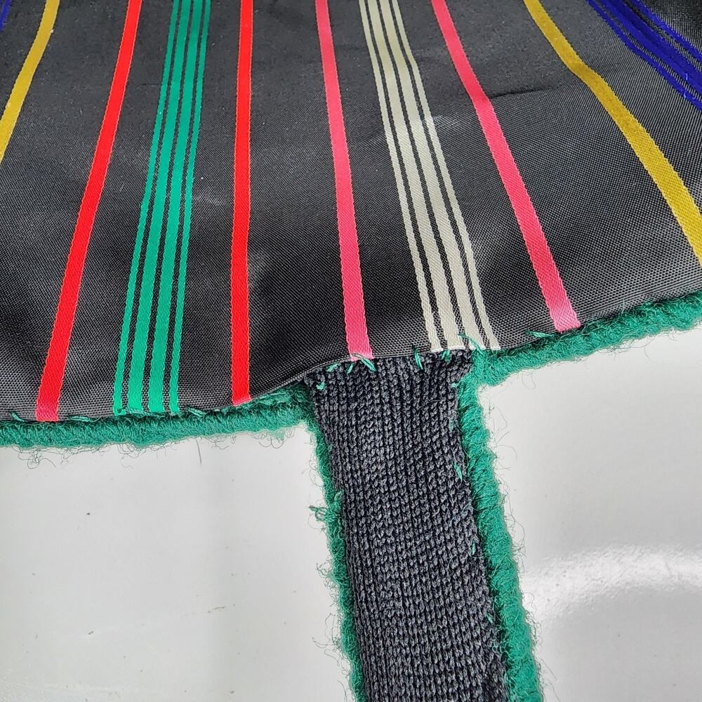 VTG Handmade Needlepoint Tote Bag Floral Canvas Plastic Purse Craft Knit 11x9 - Picture 10 of 15